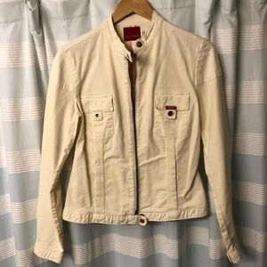 Guess Moto Style Off-White Denim Jacket
